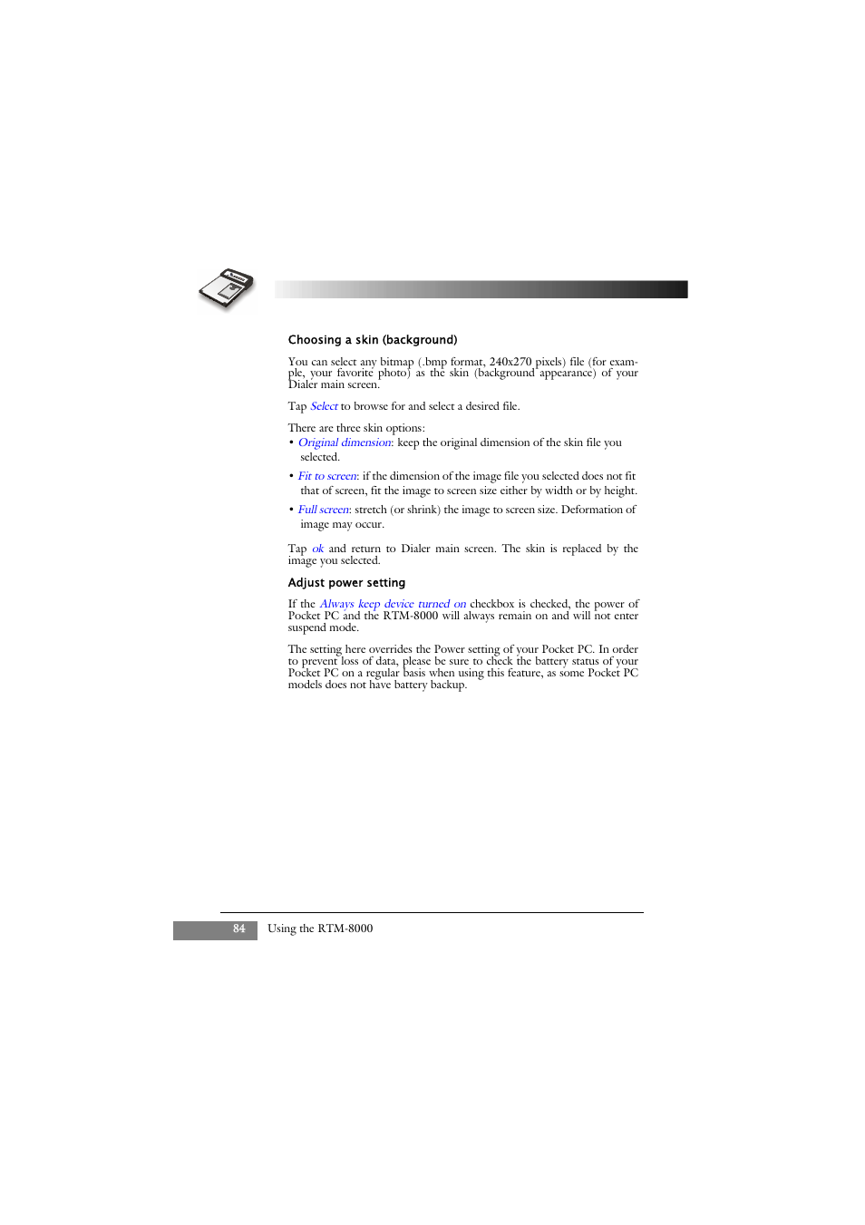 Keys Fitness GSM/GPRS Compact Flash Card RTM-8000 User Manual | Page 94 / 112