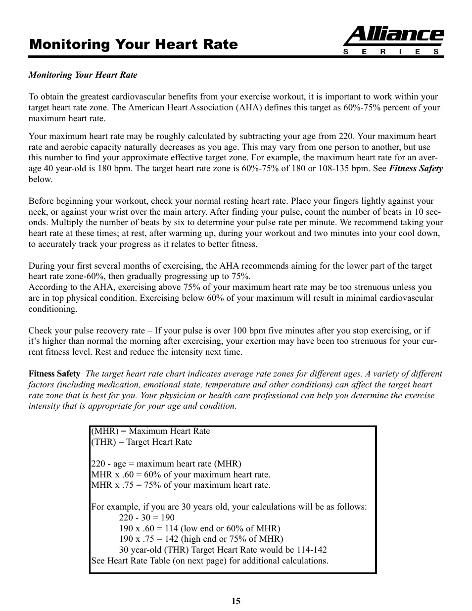 Monitoring your heart rate | Keys Fitness HT75t User Manual | Page 15 / 27