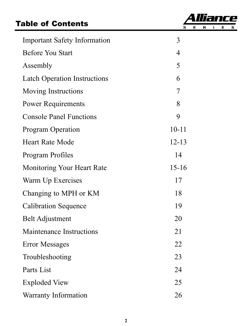 Keys Fitness HT75t User Manual | Page 2 / 27