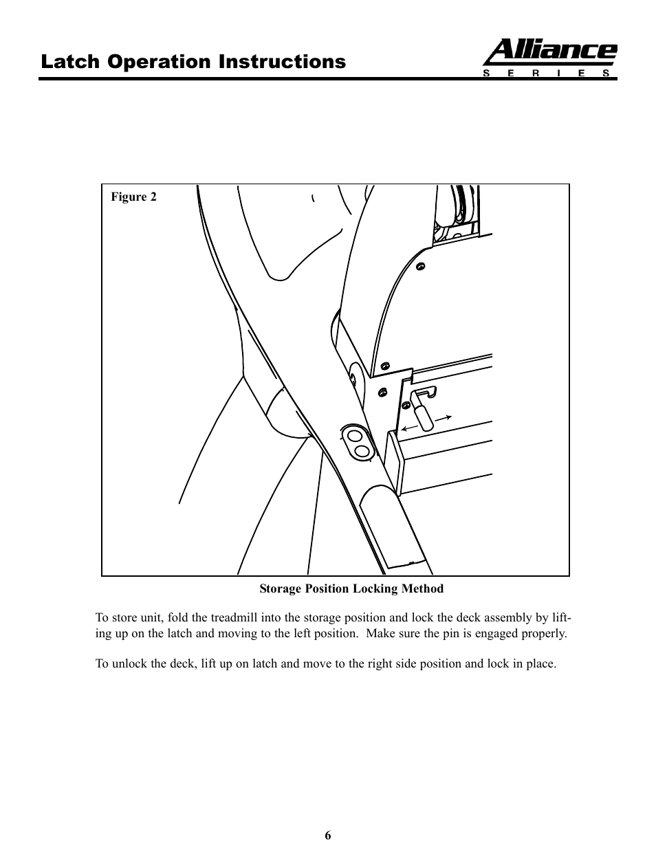 Latch operation instructions | Keys Fitness HT75t User Manual | Page 6 / 27