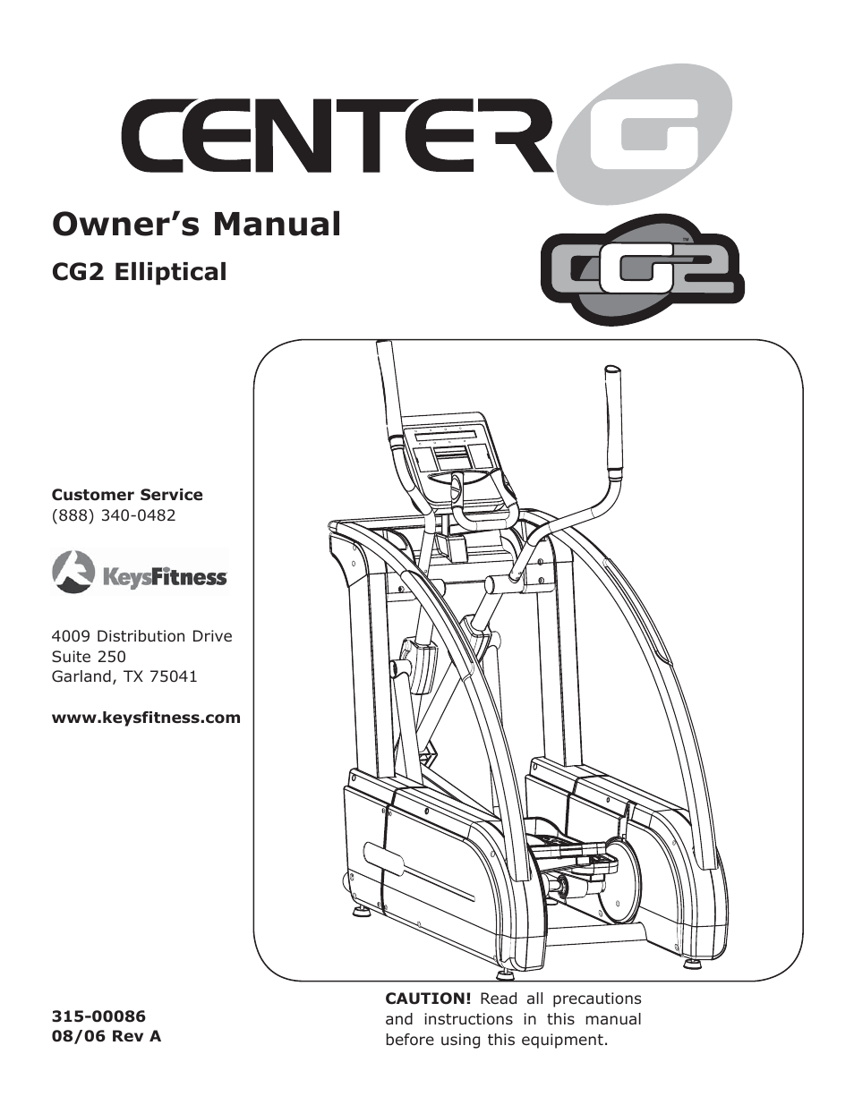 Keys Fitness CG2 User Manual | 23 pages