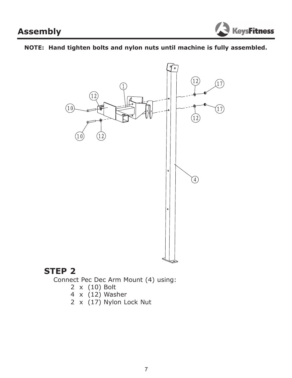 Step 2, Assembly | Keys Fitness Half Cage PeC Attachment KF-HCP User Manual | Page 7 / 14