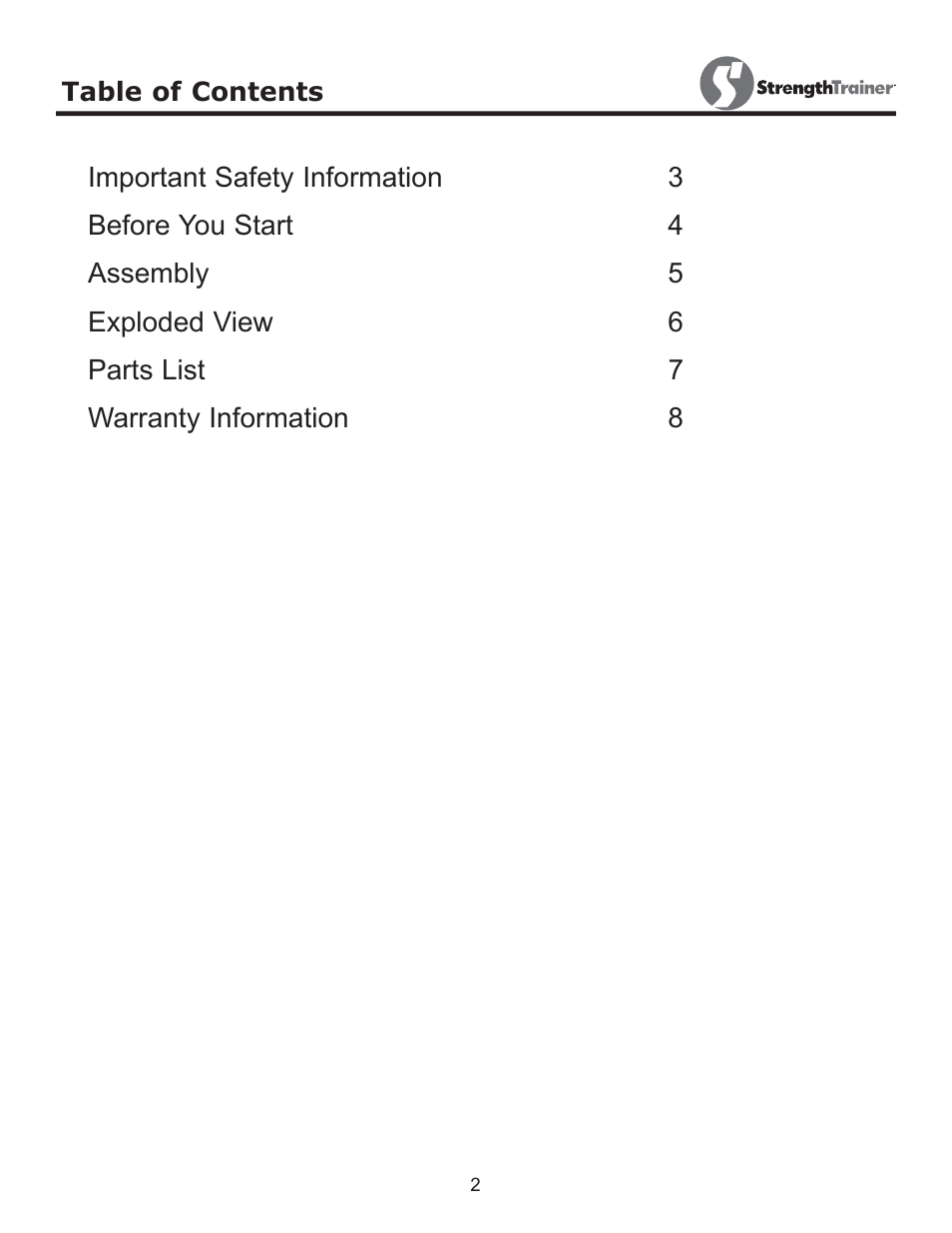 Keys Fitness Strength Trainer ST-LEG User Manual | Page 2 / 9