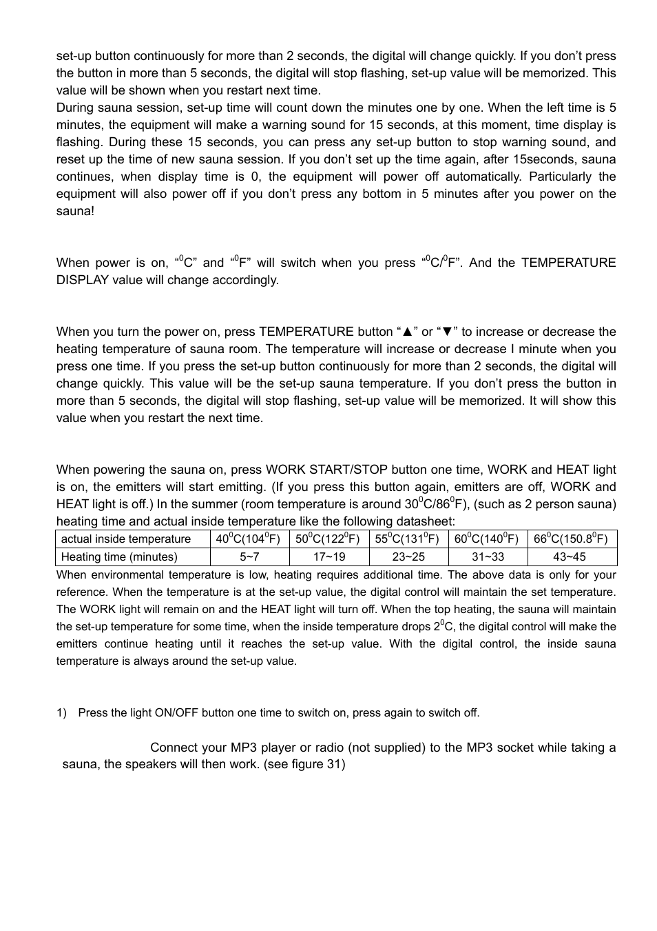 Keys Fitness 1-2 Person Sauna BS-9101 User Manual | Page 13 / 18