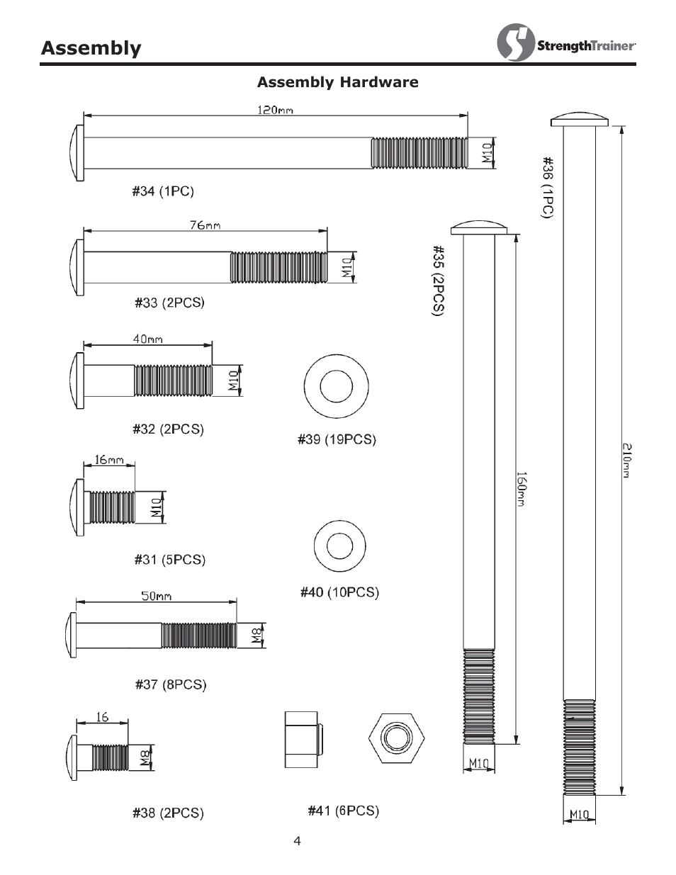 Assembly | Keys Fitness STRENGTH TRAINER ST-DFIDL User Manual | Page 4 / 15