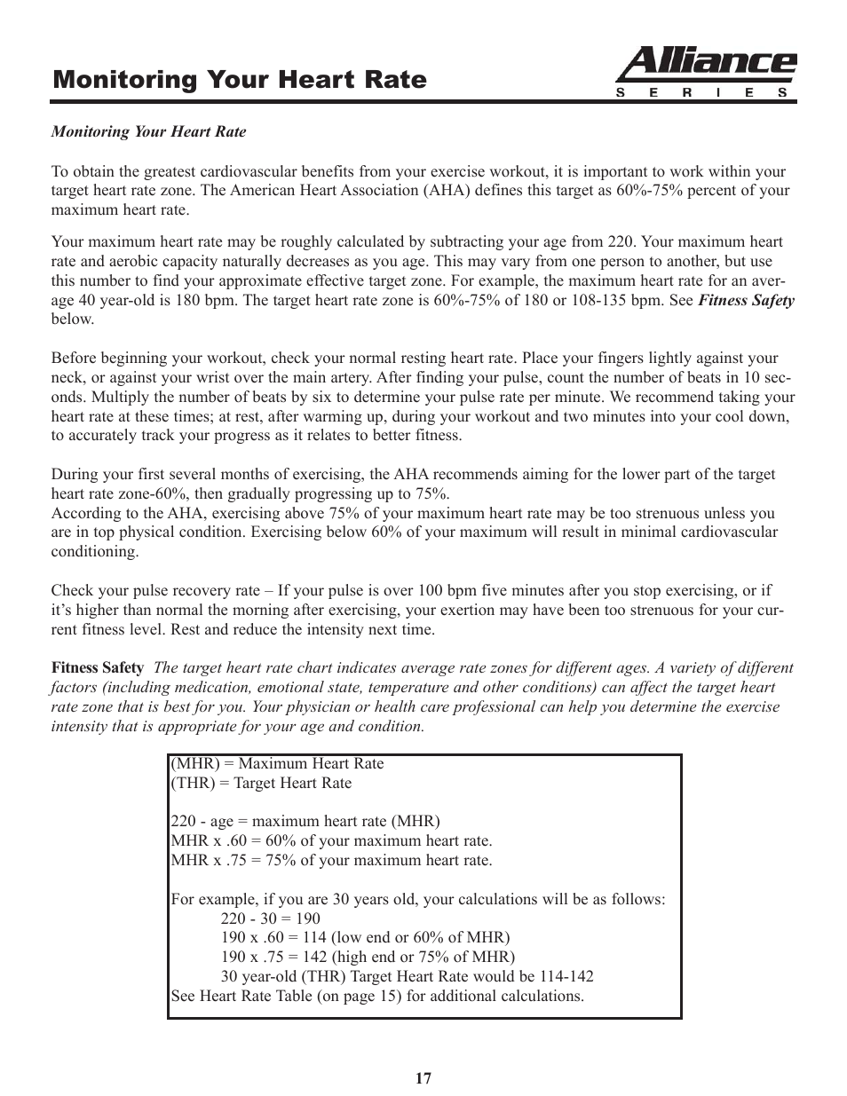 Monitoring your heart rate | Keys Fitness A7r User Manual | Page 17 / 25