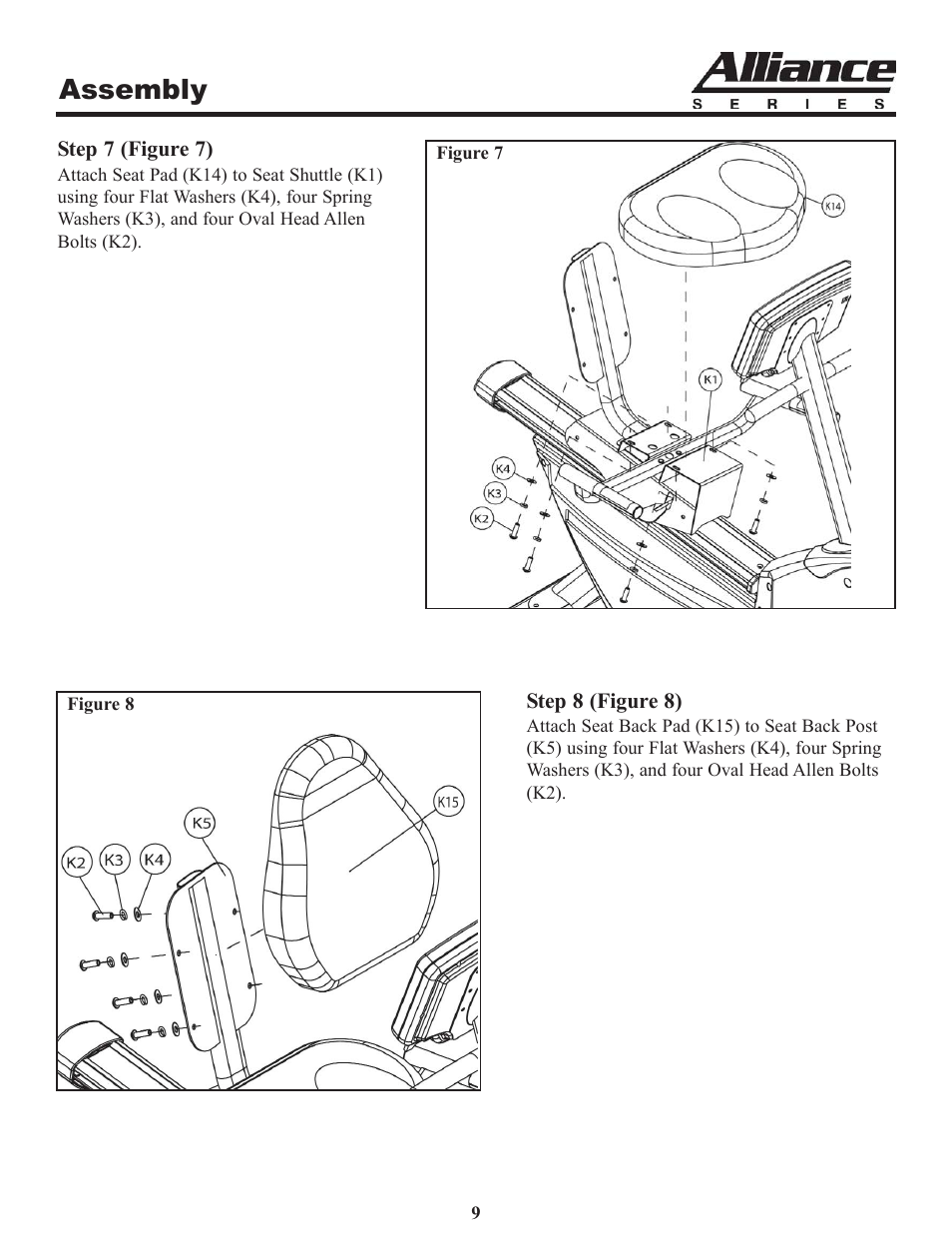 Assembly | Keys Fitness A7r User Manual | Page 9 / 25