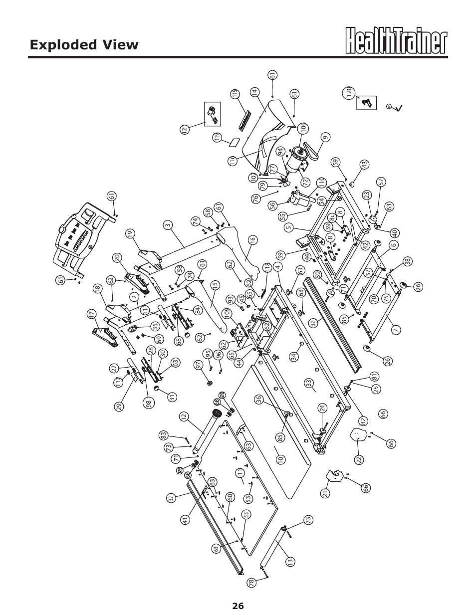 Exploded view | Keys Fitness HT-PRO User Manual | Page 26 / 29