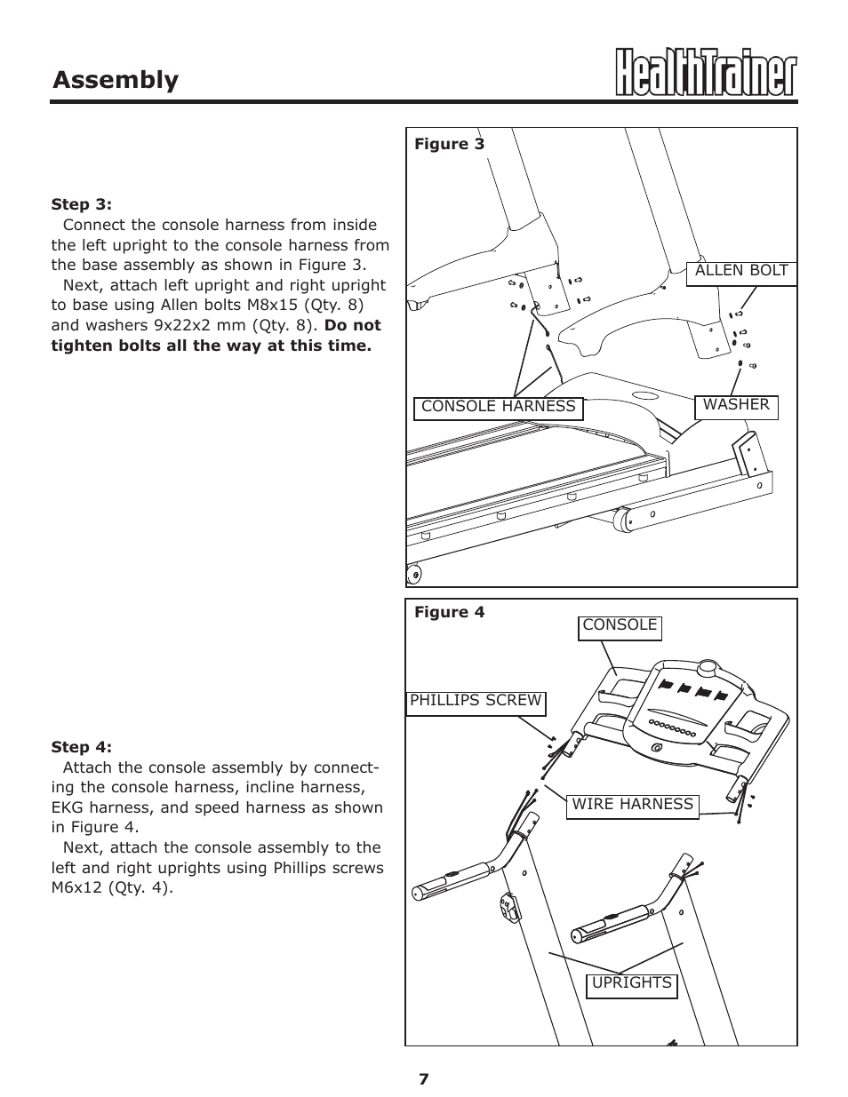Assembly | Keys Fitness HT-PRO User Manual | Page 7 / 29