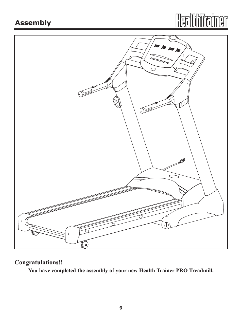 Assembly | Keys Fitness HT-PRO User Manual | Page 9 / 29