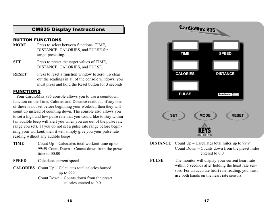 Keys Fitness 835R User Manual | Page 10 / 12