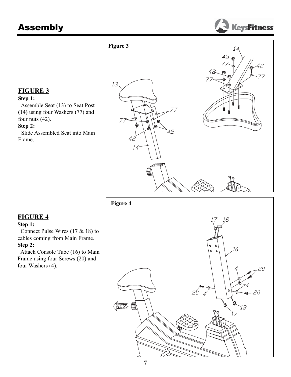 Assembly | Keys Fitness HT640U User Manual | Page 7 / 20