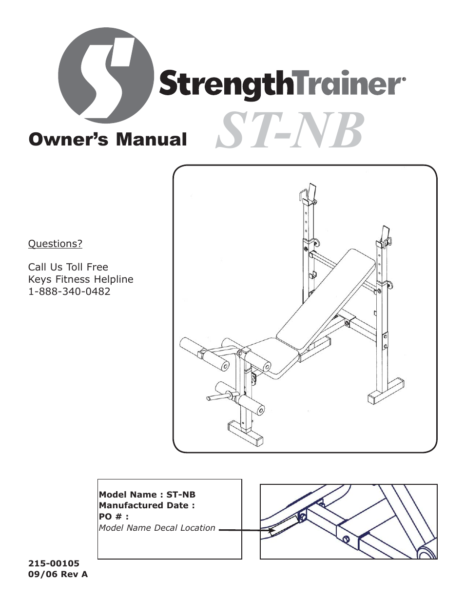 Keys Fitness ST-NB User Manual | 12 pages