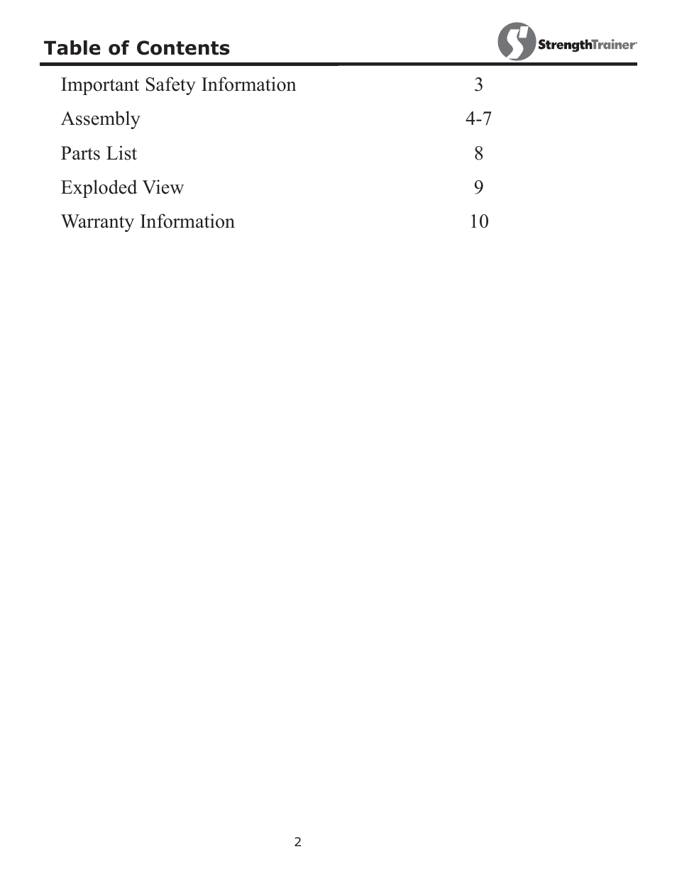 Keys Fitness ST-NB User Manual | Page 2 / 12