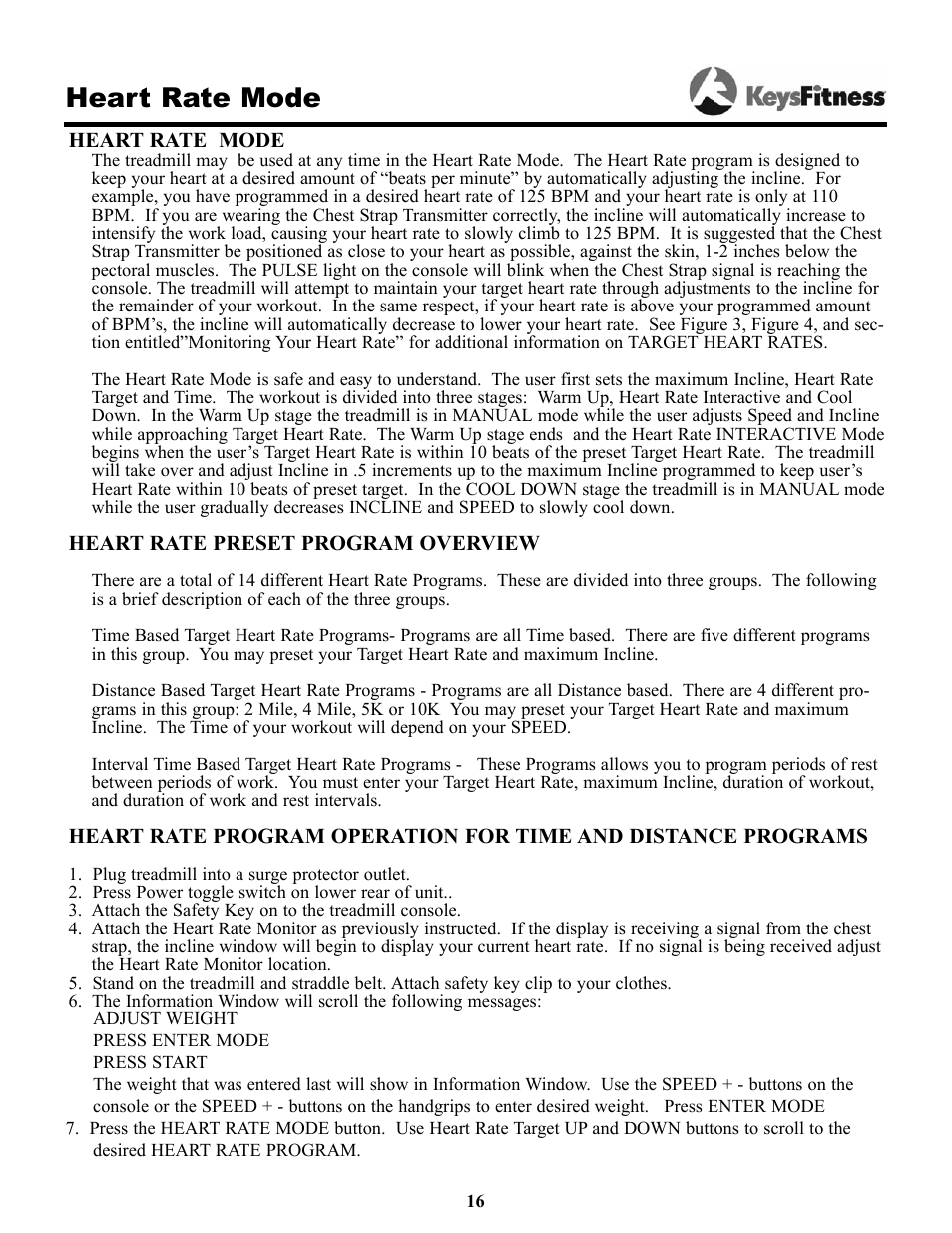 Heart rate mode | Keys Fitness Keys 9000OB User Manual | Page 16 / 33