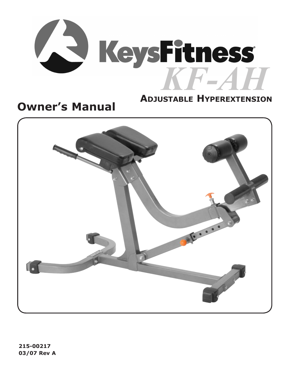 Keys Fitness Adjustable Hyperextension KF-AH User Manual | 15 pages