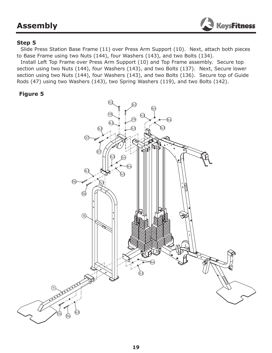 Step 5, Assembly | Keys Fitness Power System KF-2060 User Manual | Page 19 / 48