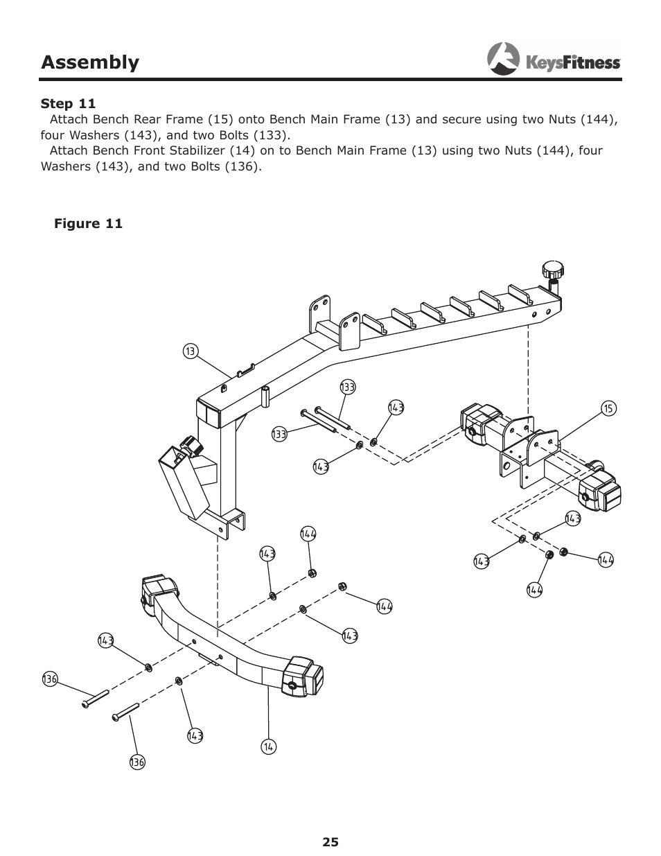 Step 11, Assembly | Keys Fitness Power System KF-2060 User Manual | Page 25 / 48