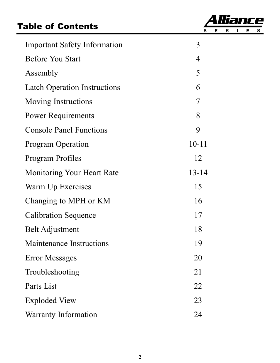 Keys Fitness A5T User Manual | Page 2 / 25