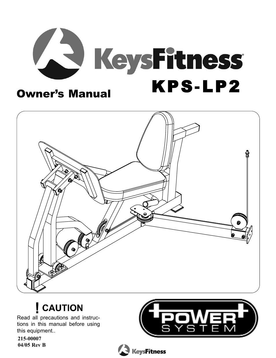 Keys Fitness KPS-LP2 User Manual | 16 pages