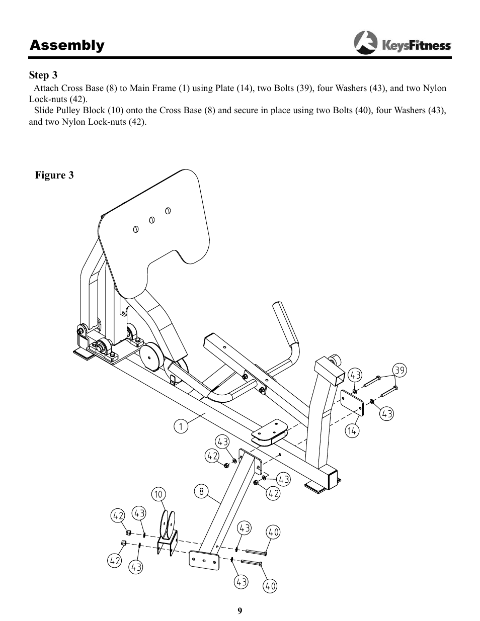 Assembly | Keys Fitness KPS-LP2 User Manual | Page 9 / 16