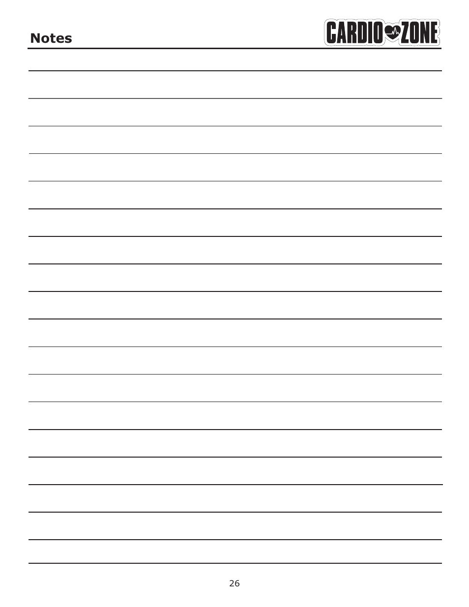 Keys Fitness CARDIO ZONE E-CZ400 User Manual | Page 26 / 28
