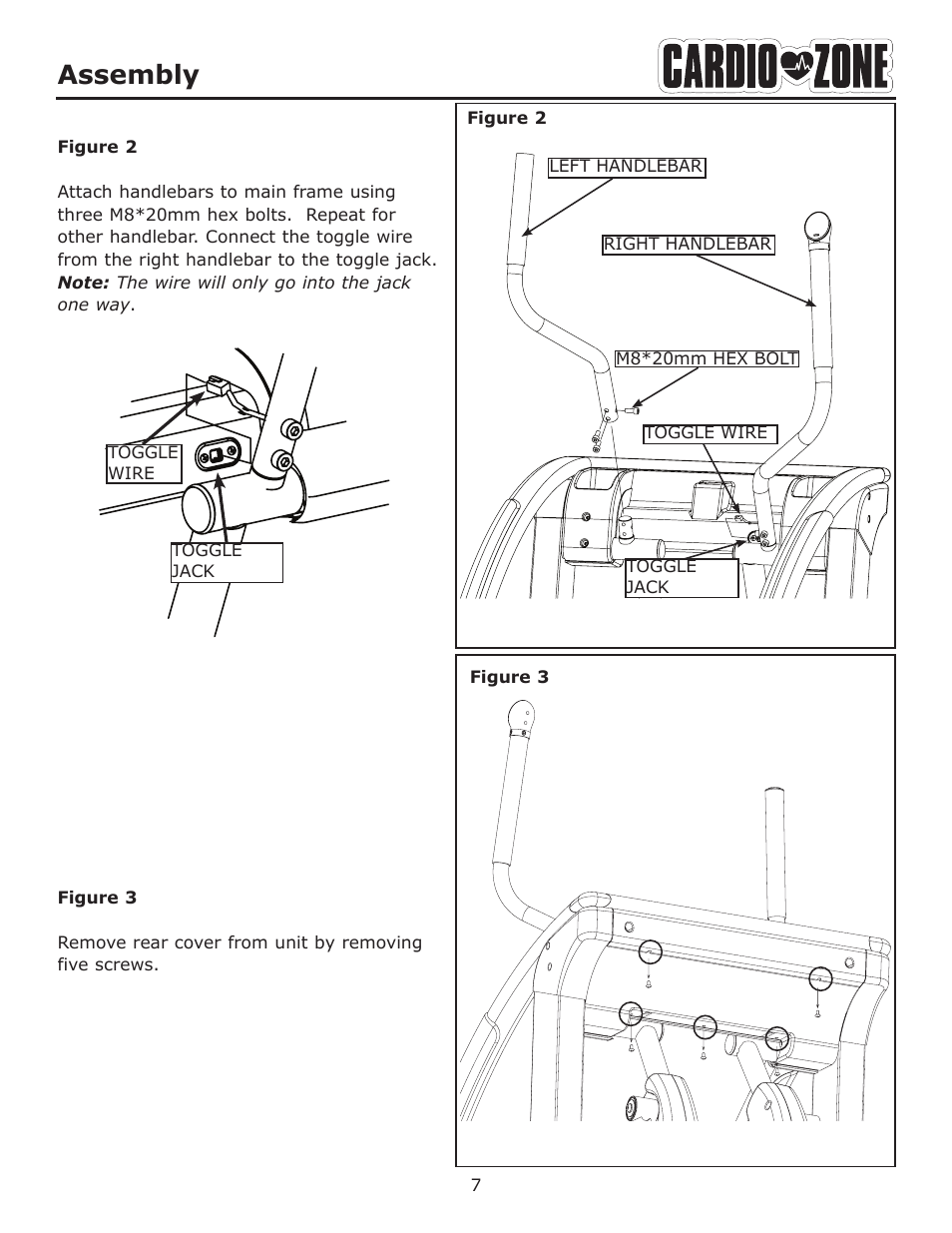 Assembly | Keys Fitness CARDIO ZONE E-CZ400 User Manual | Page 7 / 28