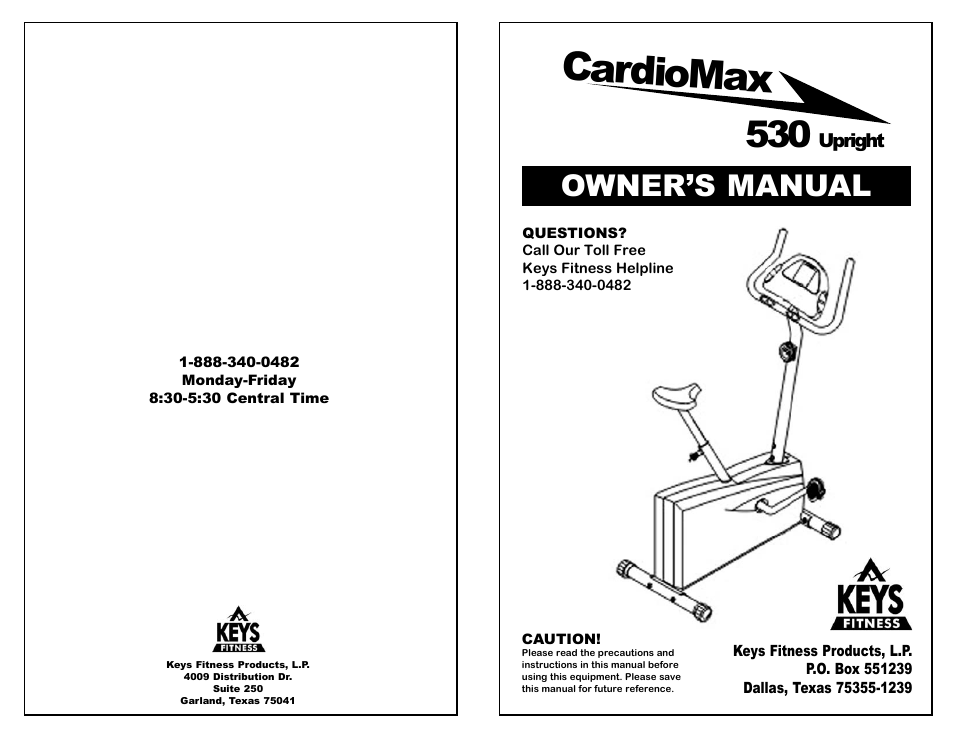 Keys Fitness 530U User Manual | 11 pages