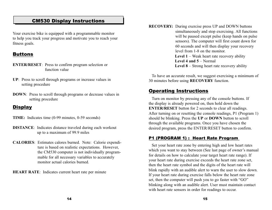 Keys Fitness 530U User Manual | Page 9 / 11