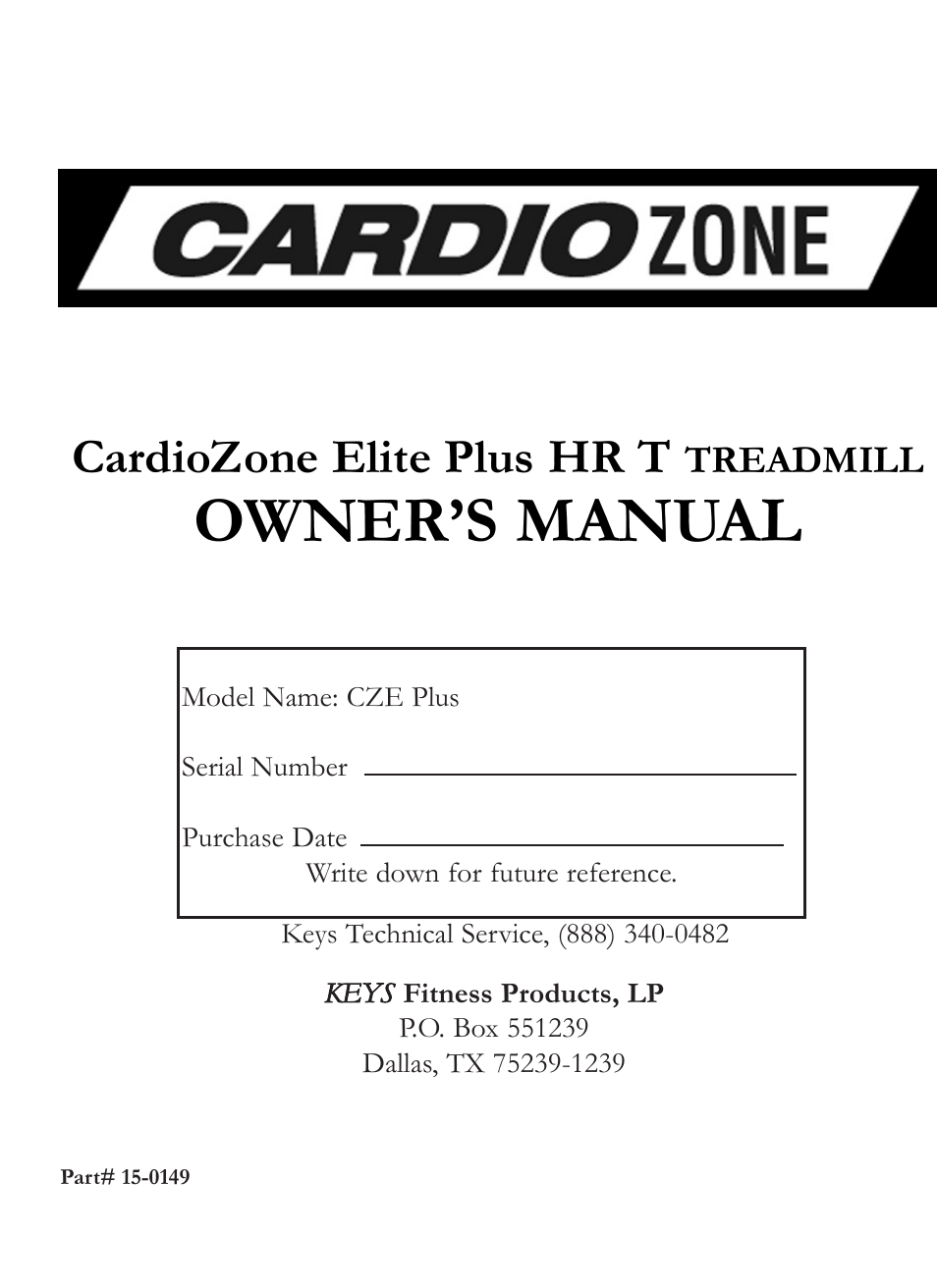 Keys Fitness CZE Plus User Manual | 22 pages