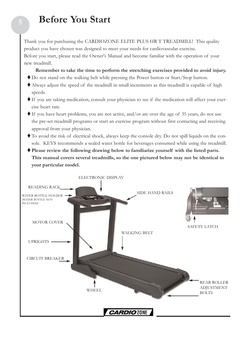 Before you start | Keys Fitness CZE Plus User Manual | Page 5 / 22