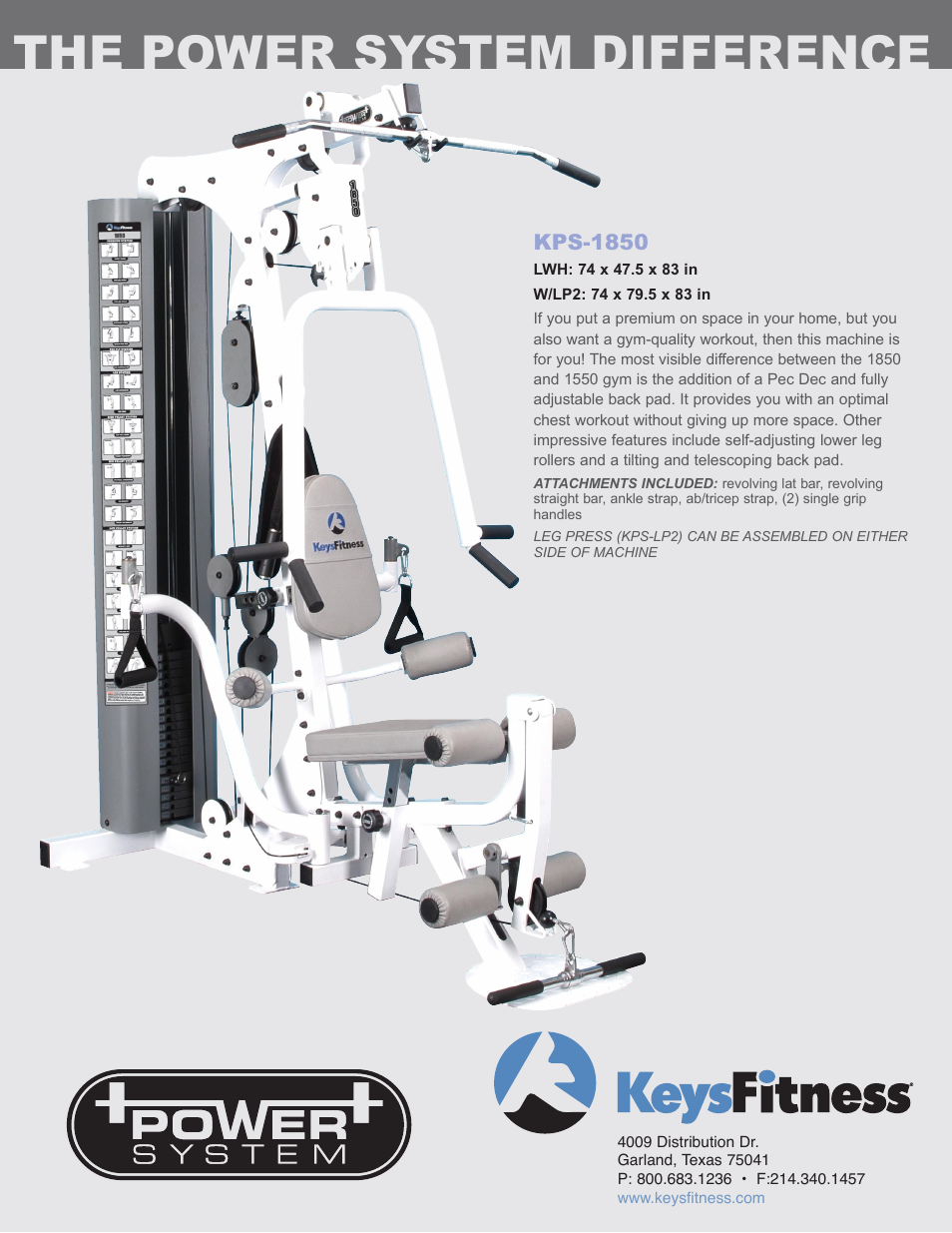 Keys Fitness KPS-1850 User Manual | 1 page