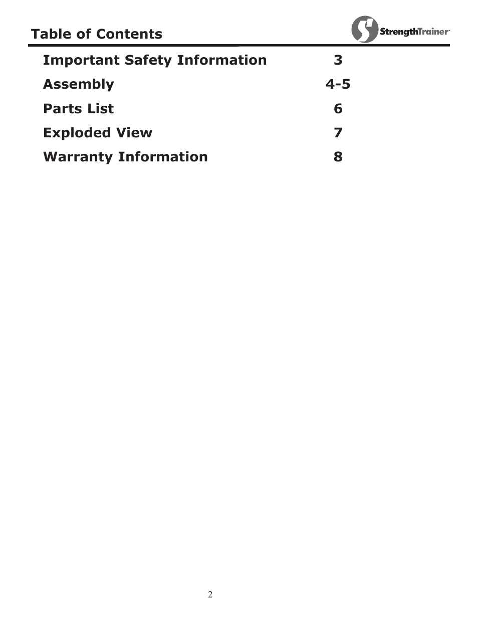 Keys Fitness Strength Trainer ST-MAB User Manual | Page 2 / 9