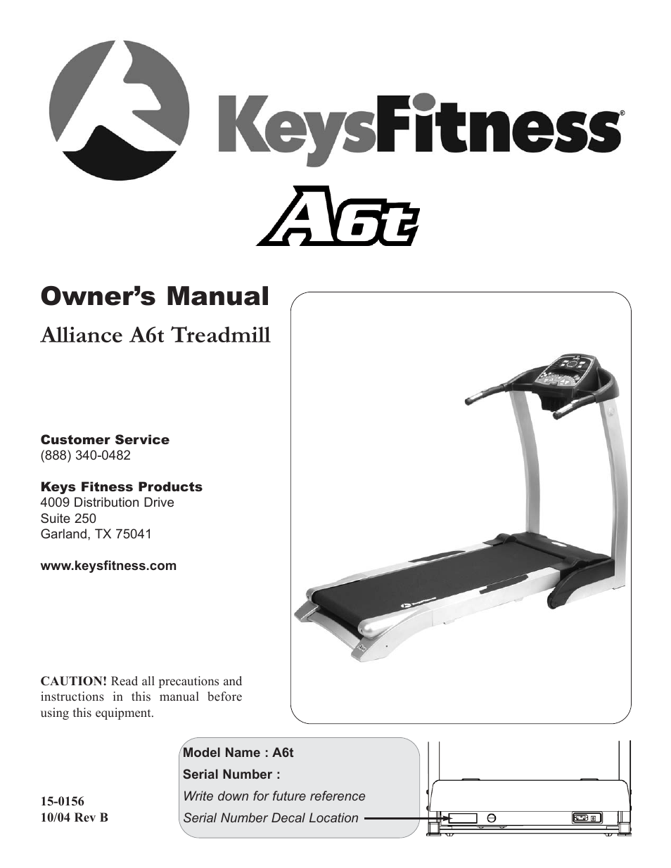 Keys Fitness A6t User Manual | 27 pages