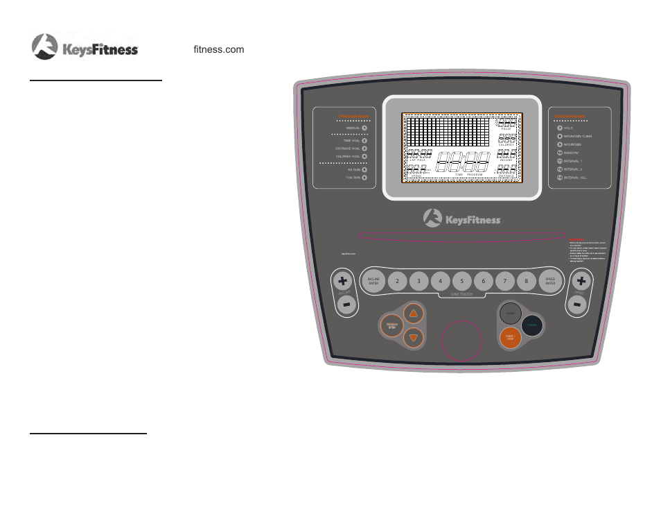 Console functions, Console buttons | Keys Fitness KF-T4-0 User Manual | Page 14 / 36