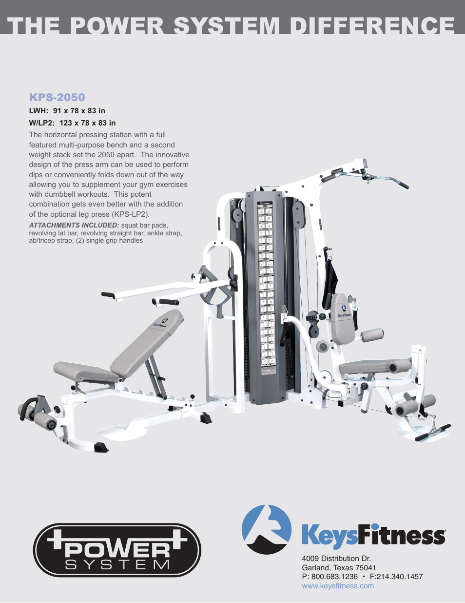 Keys Fitness Horizontal Pressing Station KPS-2050 User Manual | 1 page