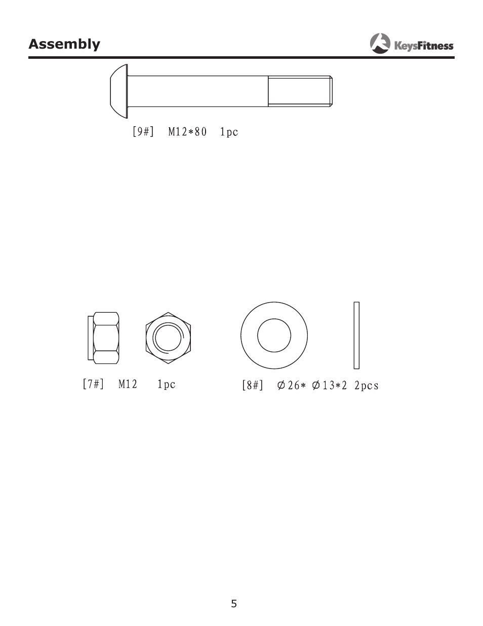 Assembly | Keys Fitness Leg Attachment KF-LEGA User Manual | Page 5 / 9