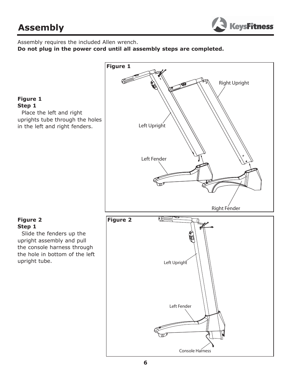 Assembly | Keys Fitness 5600T User Manual | Page 6 / 31