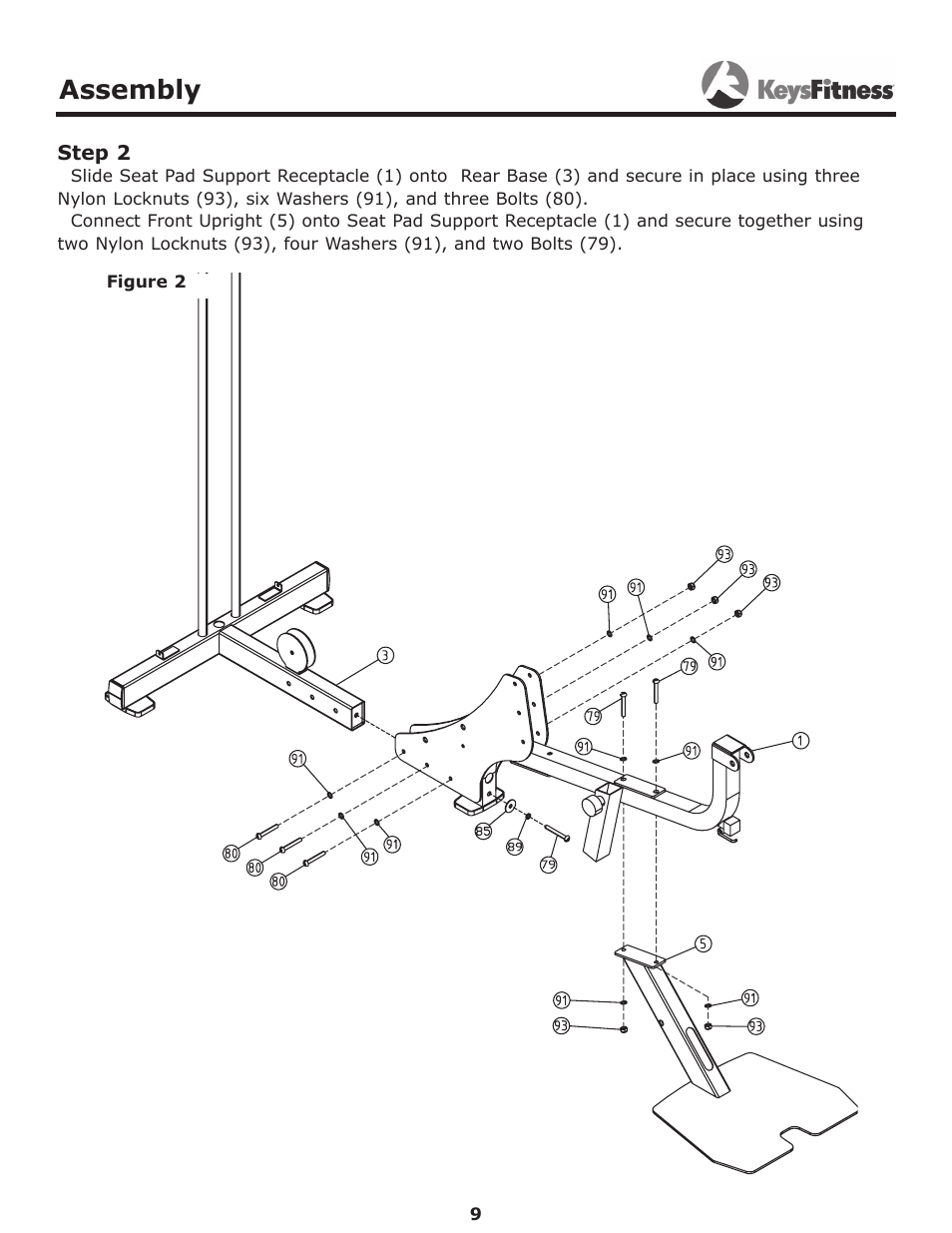 Step 2, Assembly | Keys Fitness KF-1560 User Manual | Page 9 / 29