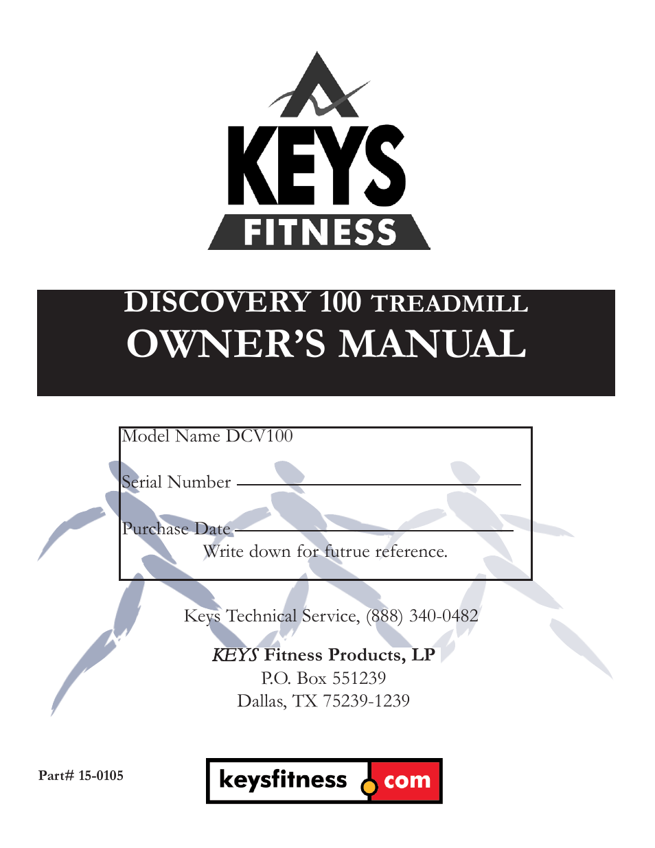 Keys Fitness Discovery 100 DCV100 User Manual | 18 pages