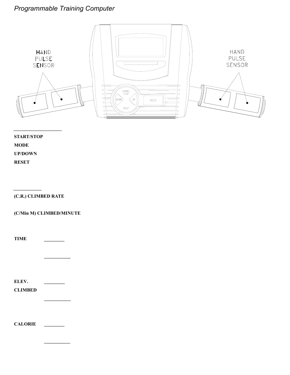 Programmable training computer | Keys Fitness CM708S User Manual | Page 9 / 16
