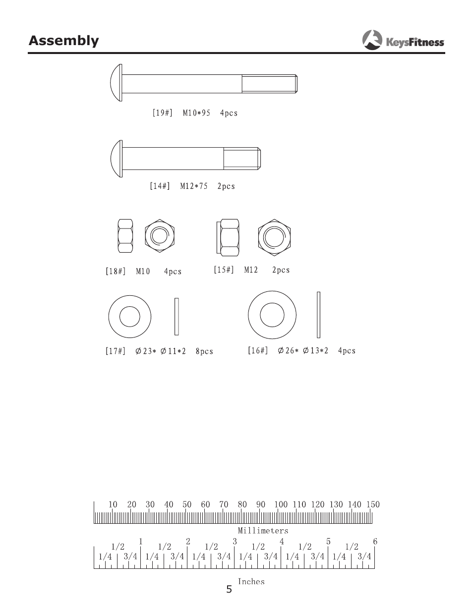 Assembly | Keys Fitness KF-HCS User Manual | Page 5 / 11