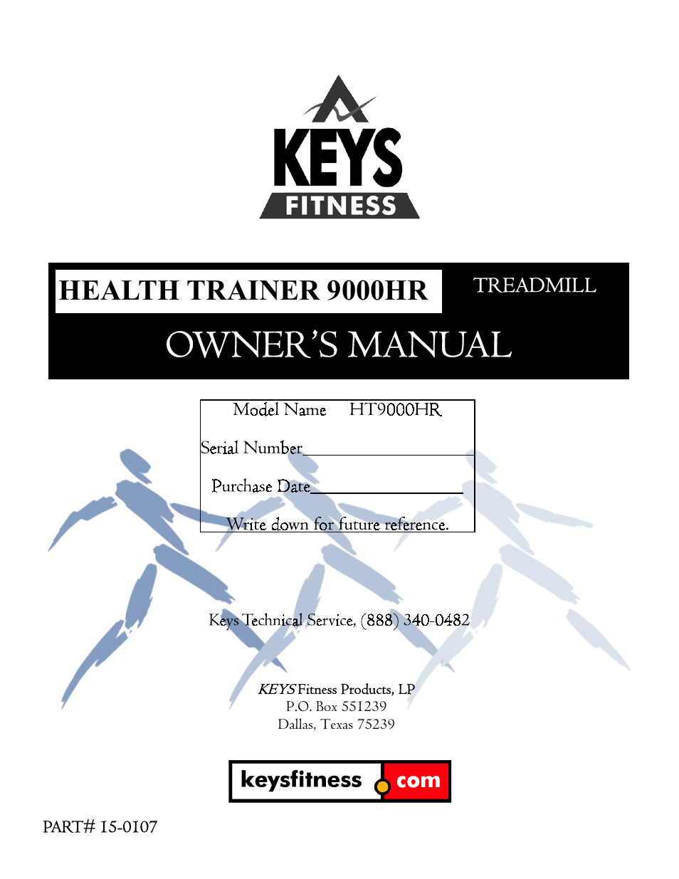 Keys Fitness HT9000 User Manual | 20 pages