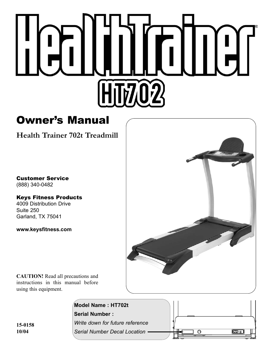 Keys Fitness Health Trainer 702t HT702t User Manual | 25 pages