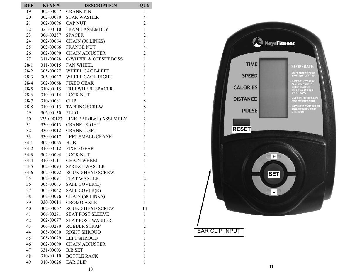 Keys Fitness bicylce User Manual | Page 7 / 10