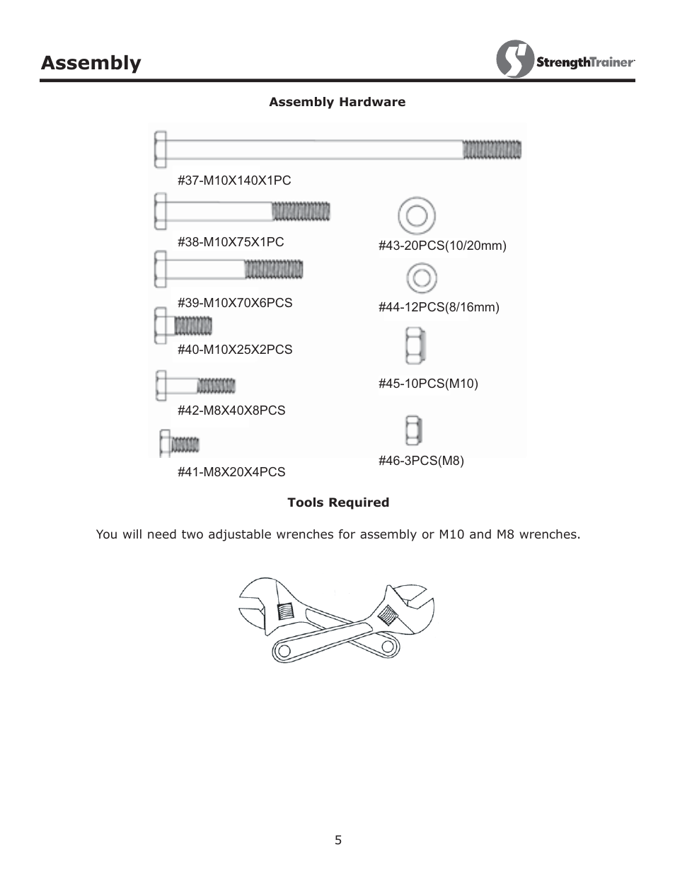 Assembly | Keys Fitness StrenghtTrainer ST-OBA2 User Manual | Page 5 / 13