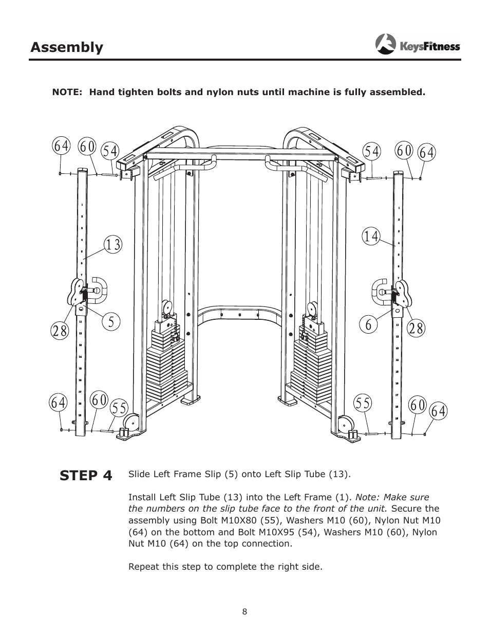 Step 4, Assembly | Keys Fitness Functional Trainer KF-FT User Manual | Page 8 / 16