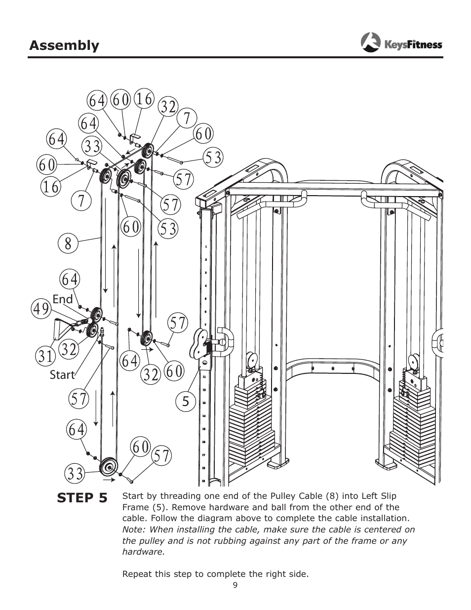 Step 5, Assembly | Keys Fitness Functional Trainer KF-FT User Manual | Page 9 / 16