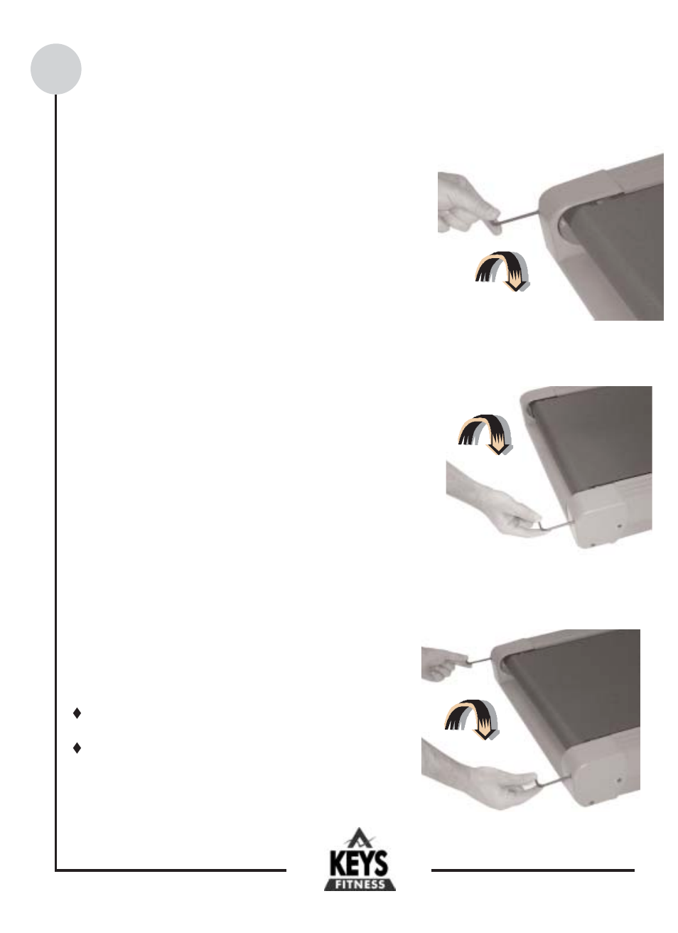 Belt adjustment and tension | Keys Fitness Discovery 320 DCV320 User Manual | Page 13 / 20