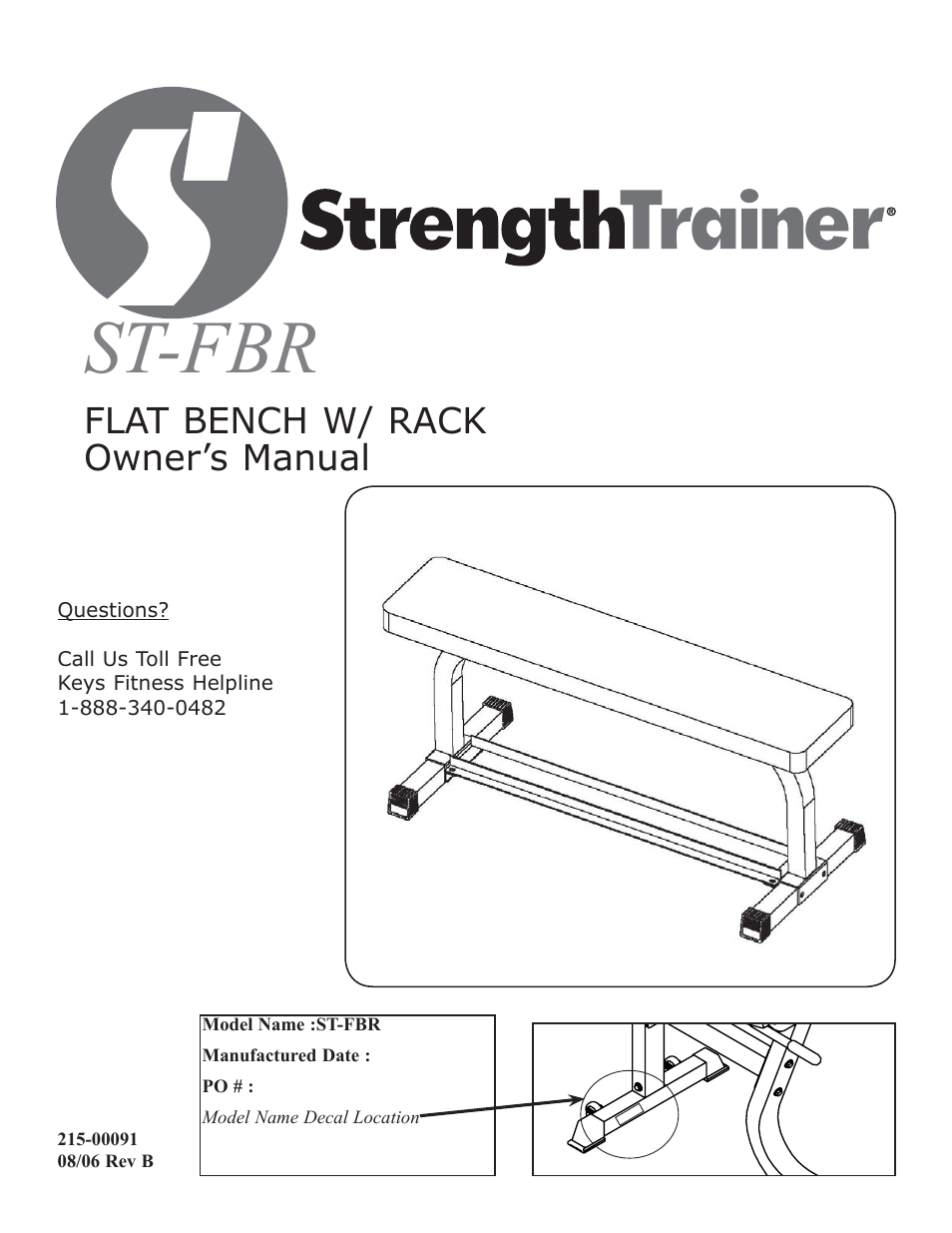 Keys Fitness ST-FBR User Manual | 7 pages